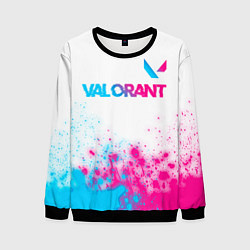 Свитшот мужской Valorant neon gradient style посередине, цвет: 3D-черный