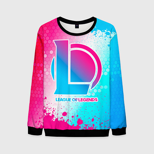 Мужской свитшот League of Legends neon gradient style / 3D-Черный – фото 1