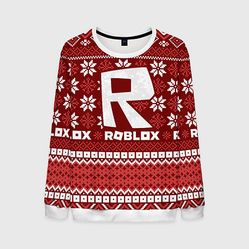 Мужской свитшот Roblox christmas sweater / 3D-Белый – фото 1