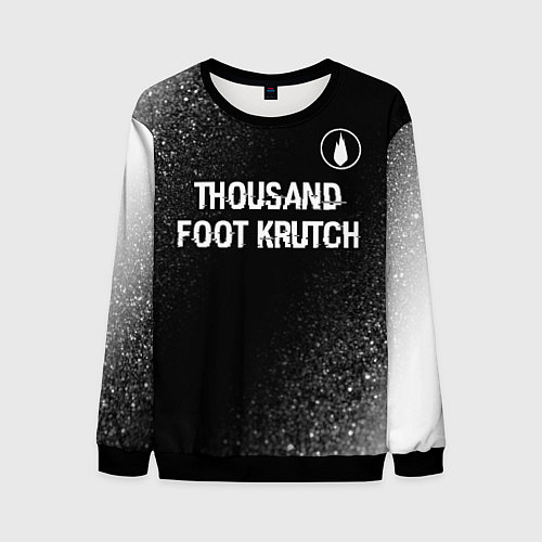 Мужской свитшот Thousand Foot Krutch glitch на темном фоне посеред / 3D-Черный – фото 1