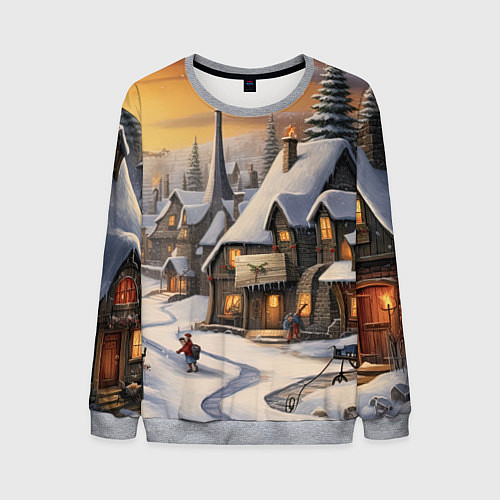 Мужской свитшот Необыкновенные приключения под новый год / 3D-Меланж – фото 1