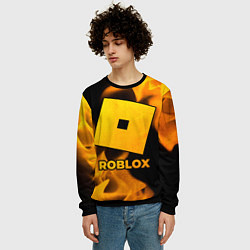 Свитшот мужской Roblox - gold gradient, цвет: 3D-черный — фото 2