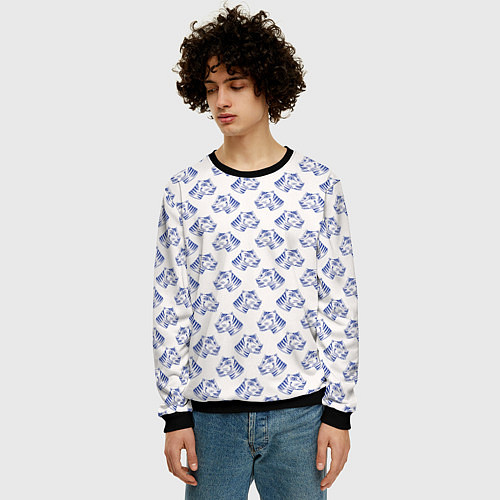 Мужской свитшот Дикий тигр / 3D-Черный – фото 3