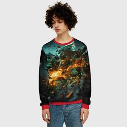 Свитшот мужской Геометрический всплеск, цвет: 3D-красный — фото 2