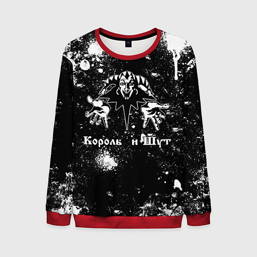 Мужской свитшот Король и шут - черно-белый / 3D-Красный – фото 1