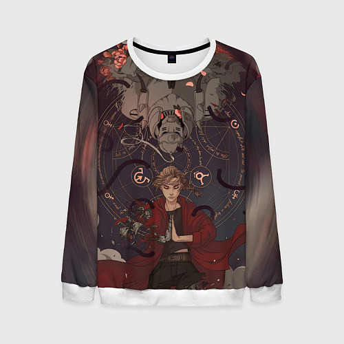 Мужской свитшот Стальной алхимик - два брата / 3D-Белый – фото 1