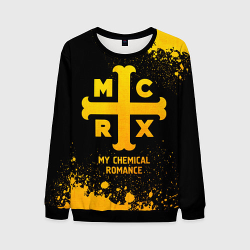 Мужской свитшот My Chemical Romance - gold gradient / 3D-Черный – фото 1