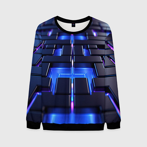 Мужской свитшот Плиты абстракции / 3D-Черный – фото 1