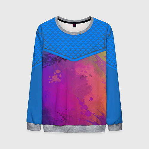 Мужской свитшот Кляксы и цветной туман / 3D-Меланж – фото 1