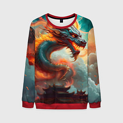Свитшот мужской Мифический дракон 2024, цвет: 3D-красный