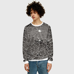 Свитшот мужской Паутина паука, цвет: 3D-белый — фото 2