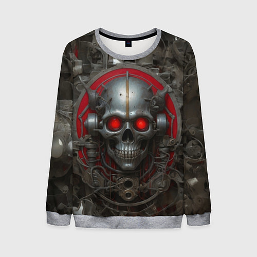 Мужской свитшот Металлический череп / 3D-Меланж – фото 1