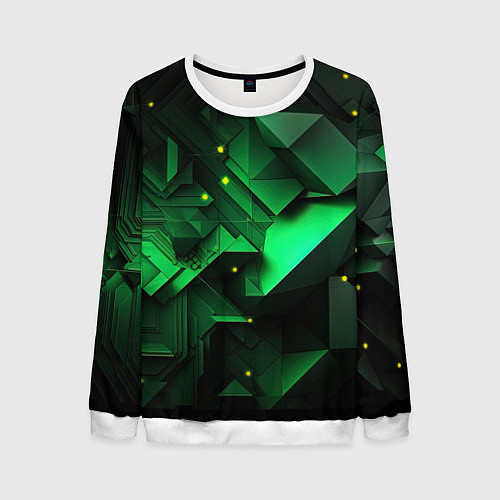 Мужской свитшот Визуальные иллюзии в геометрии / 3D-Белый – фото 1