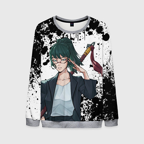 Мужской свитшот Маки зенин из магической битвы - брызги / 3D-Меланж – фото 1