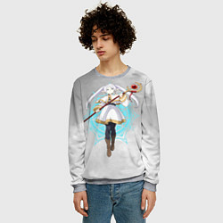 Свитшот мужской Фрирен провожающая в последний путь - чб, цвет: 3D-меланж — фото 2
