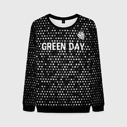 Мужской свитшот Green Day glitch на темном фоне посередине