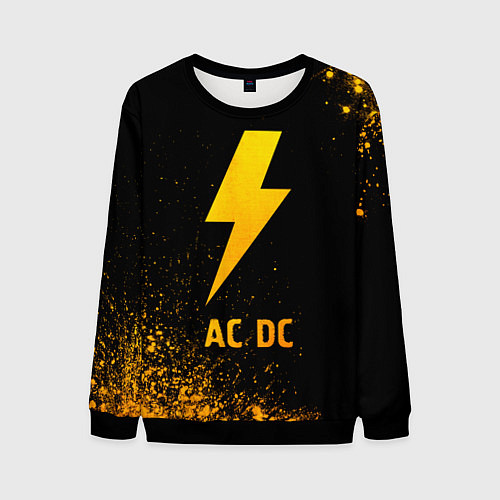 Мужской свитшот AC DC - gold gradient / 3D-Черный – фото 1