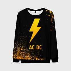 Свитшот мужской AC DC - gold gradient, цвет: 3D-черный