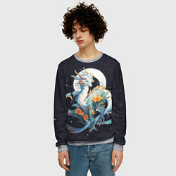 Свитшот мужской Красивый милый дракон, цвет: 3D-меланж — фото 2