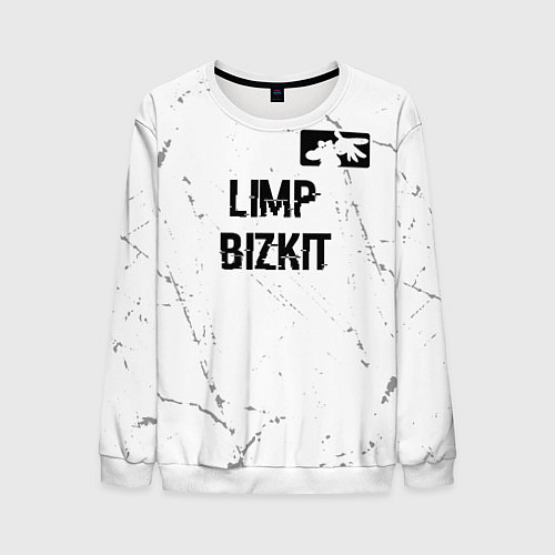 Мужской свитшот Limp Bizkit glitch на светлом фоне посередине / 3D-Белый – фото 1