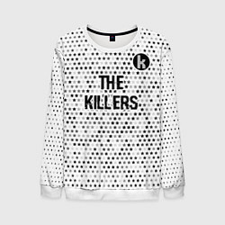 Свитшот мужской The Killers glitch на светлом фоне посередине, цвет: 3D-белый