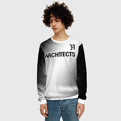 Свитшот мужской Architects glitch на светлом фоне посередине, цвет: 3D-белый — фото 2