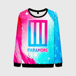 Свитшот мужской Paramore neon gradient style, цвет: 3D-черный