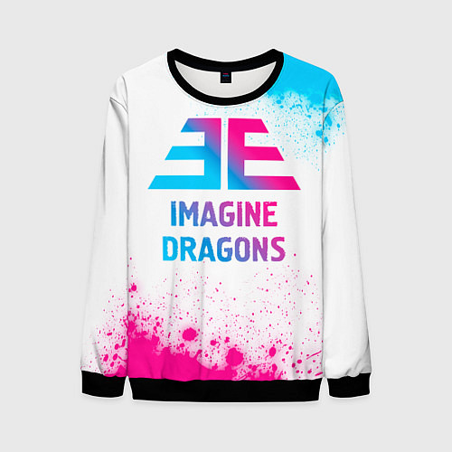 Мужской свитшот Imagine Dragons neon gradient style / 3D-Черный – фото 1