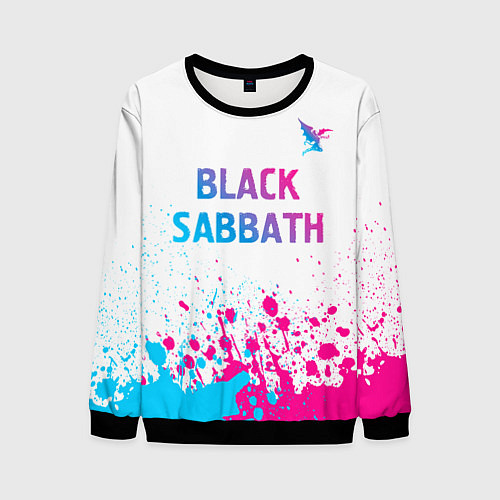 Мужской свитшот Black Sabbath neon gradient style посередине / 3D-Черный – фото 1