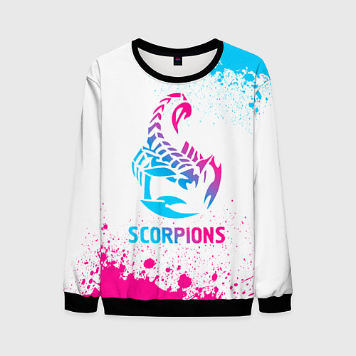Мужской свитшот Scorpions neon gradient style / 3D-Черный – фото 1