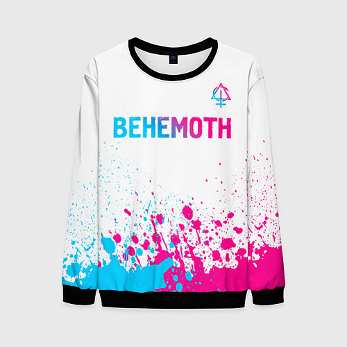 Мужской свитшот Behemoth neon gradient style посередине / 3D-Черный – фото 1