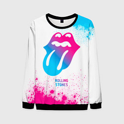 Мужской свитшот Rolling Stones neon gradient style