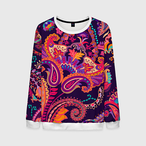 Мужской свитшот Индийские этнические узоры / 3D-Белый – фото 1