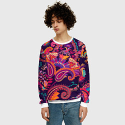 Свитшот мужской Индийские этнические узоры, цвет: 3D-белый — фото 2