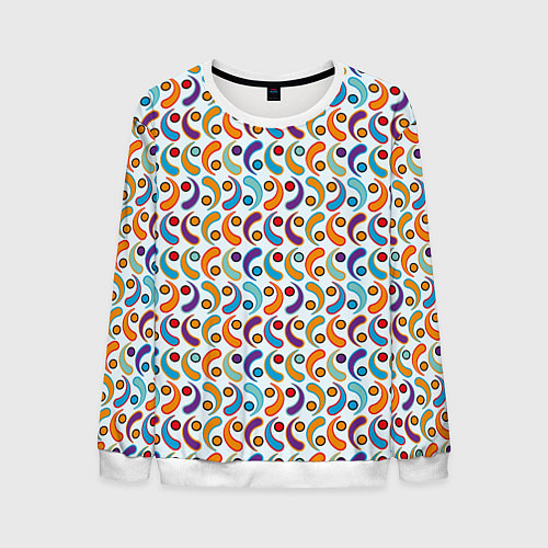 Мужской свитшот Паттерн из симметричных фигур / 3D-Белый – фото 1