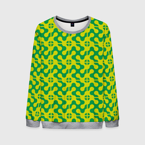Мужской свитшот Паттерн из трансформированных геометрических фигур / 3D-Меланж – фото 1