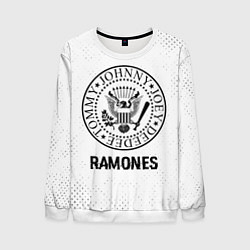 Мужской свитшот Ramones glitch на светлом фоне