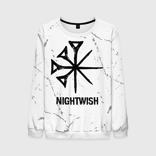 Мужской свитшот Nightwish glitch на светлом фоне / 3D-Белый – фото 1