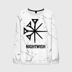 Мужской свитшот Nightwish glitch на светлом фоне