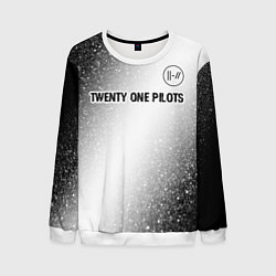 Свитшот мужской Twenty One Pilots glitch на светлом фоне посередин, цвет: 3D-белый