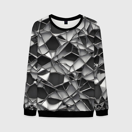 Мужской свитшот Чёрно-белая сетка / 3D-Черный – фото 1