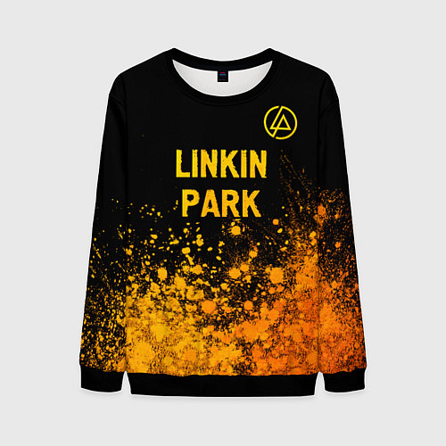 Мужской свитшот Linkin Park - gold gradient посередине / 3D-Черный – фото 1