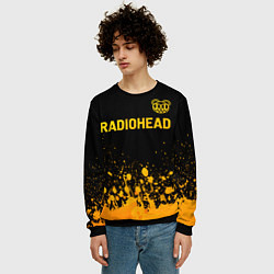 Свитшот мужской Radiohead - gold gradient посередине, цвет: 3D-черный — фото 2