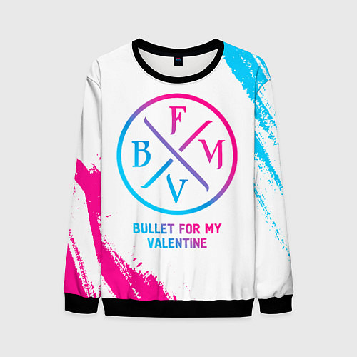 Мужской свитшот Bullet For My Valentine neon gradient style / 3D-Черный – фото 1