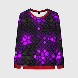 Свитшот мужской Фиолетовый трескающийся камень, цвет: 3D-красный