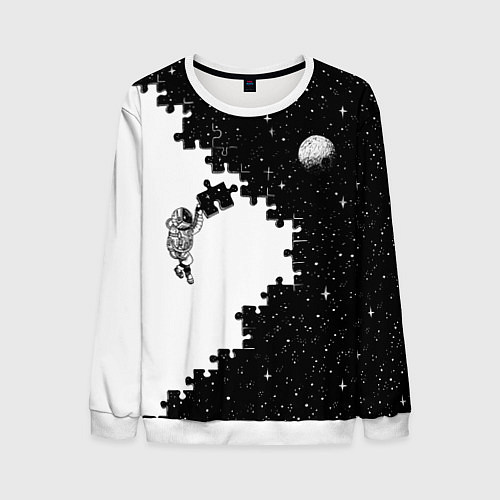Мужской свитшот Космический пазл / 3D-Белый – фото 1