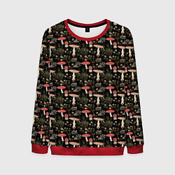 Свитшот мужской Goblincore - мухоморы, цвет: 3D-красный