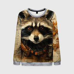 Мужской свитшот Енот в стиле диаграмм Давинчи