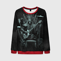 Мужской свитшот Скелет музыкант король метала на троне