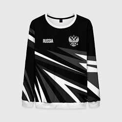 Мужской свитшот Russia - black and white geometry
